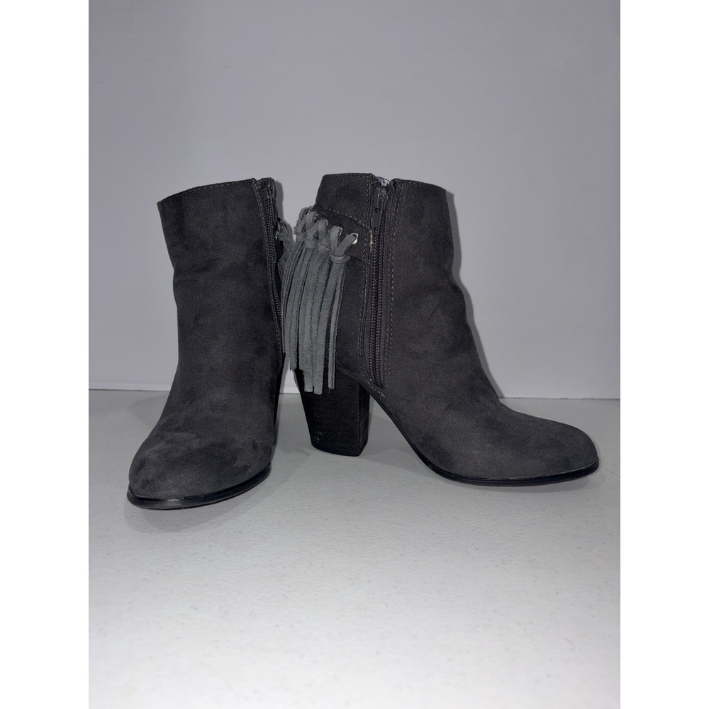 Carlos Santana Twilight Grey Fringe booties Boots BOHO Size: 5